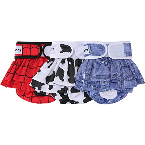Avont 3 Stück Wiederverwendbare Hundewindeln, Hochsaugfähige, waschbare und umweltfreundliche Damenbinden Höschen für weibliche Haustiere - XL - Rot/Blau/Weiß Avont 3 Stück Wiederverwendbare Hundewindeln, Hochsaugfähige, waschbare und umweltfreundliche Damenbinden Höschen für weibliche Haustiere - XL - Rot/Blau/Weiß von Avont