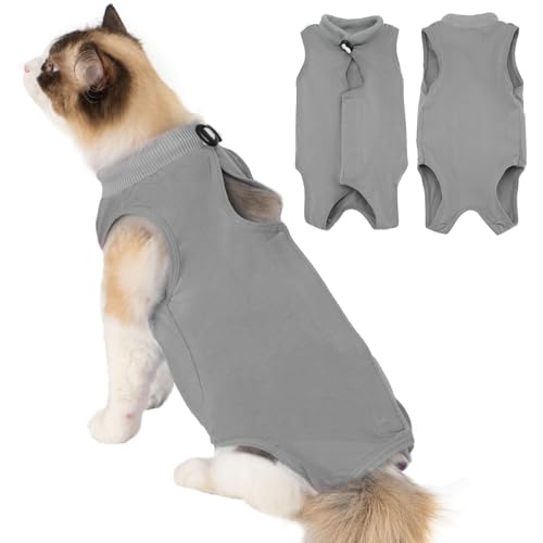 Avont Katzenbody nach OP Erholungsanzug Kleidung Modal Recovery Kastration Spay Entwöhnung Leckschutz Suit für Katze, Bauchwunden oder Hautkrankheiten -S/Grau Avont Katzenbody nach OP Erholungsanzug Kleidung Modal Recovery Kastration Spay Entwöhnung Leckschutz Suit für Katze, Bauchwunden oder Hautkrankheiten -S/Grau von Avont