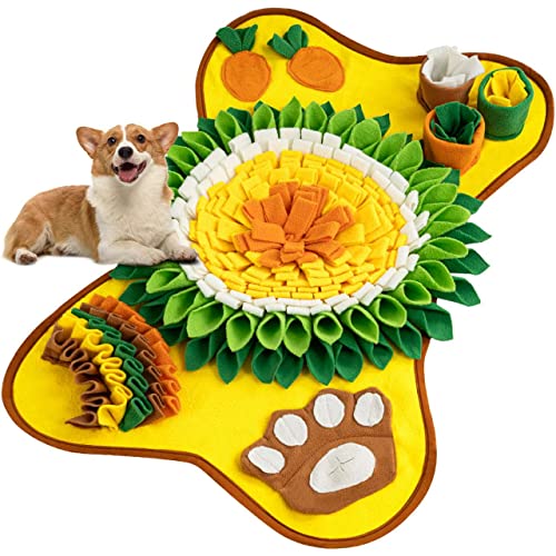 Avont Hund Schnüffelmatte, Interaktives Füttern Puzzle Futtermatte Slow Feeder für Welpen Katze Häschen Bereicherung - Sonnenblume von Avont