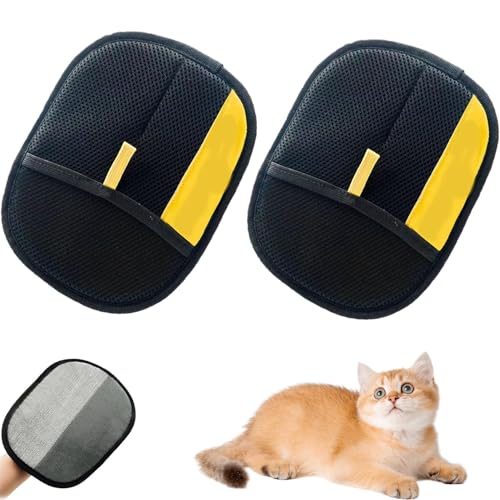 Awavsea Furblu Premium Pet Hair Removal Glove, Tierhaarentferner, elektrostatischer Handschuh, Wiederverwendbare doppelseitige Tierreinigungshandschuhe, geeignet für Hunde, Katzen, Enthaarung (2PCS) von Awavsea