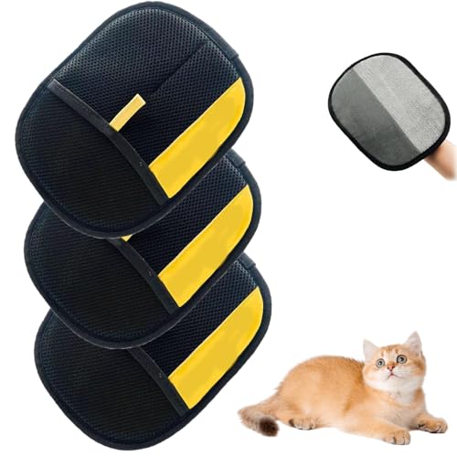Awavsea Furblu Premium Pet Hair Removal Glove, Tierhaarentferner, elektrostatischer Handschuh, Wiederverwendbare doppelseitige Tierreinigungshandschuhe, geeignet für Hunde, Katzen, Enthaarung (3PSC) von Awavsea