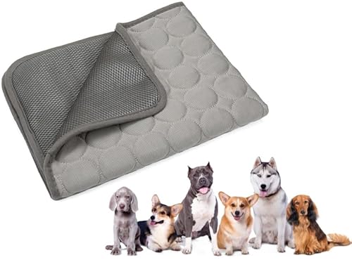 Emmalove Kühlmatte Für Den Sommer Kühlmatte Hund der Innovativen Große Größe Haustiermatte Selbstkühlende Faltbar für Auto, Sofa, Fußboden, Hundebett (Grau,XXL-150X100CM) von Awlve