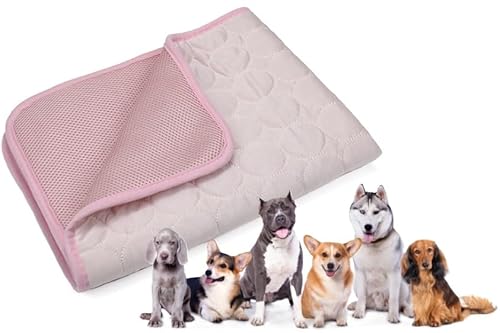 Emmalove Kühlmatte Für Den Sommer Kühlmatte Hund der Innovativen Große Größe Haustiermatte Selbstkühlende Faltbar für Auto, Sofa, Fußboden, Hundebett (Pink,XXL-150X100CM) von Awlve