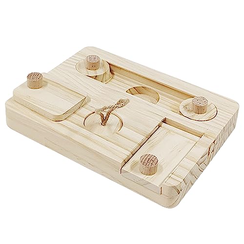 Meerschweinchen Holzpuzzle Feeders Spielzeug für Kleintiere Leckerlis Spender Board Haustier Schnüffelspielzeug Futterspender für Hamster Kleintiere Meerschweinchen Futtersuche Spielzeug von Awydky