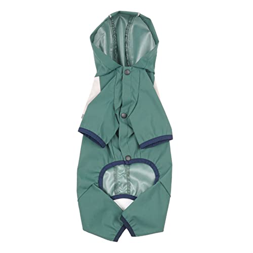 AxBALL Hundekleidung wasserdicht mit Hut Overall reflektierender Sommer-Regenmantel for kleine Hunde liefert Haustier-Regenmantel im Freien (Color : Green, Size : 2X-Large) von AxBALL