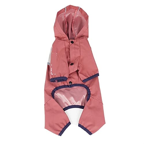 AxBALL Hundekleidung wasserdicht mit Hut Overall reflektierender Sommer-Regenmantel for kleine Hunde liefert Haustier-Regenmantel im Freien (Color : Red, Size : 2X-Large) von AxBALL