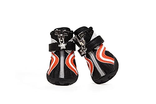 AxBALL Qualitäts-Hundeschuhe Atmungsaktiv Welle Hund Stiefel for Kleine Hunde Anti-Rutsch-Hundesportschuhe (Color : Black, Size : 1) von AxBALL