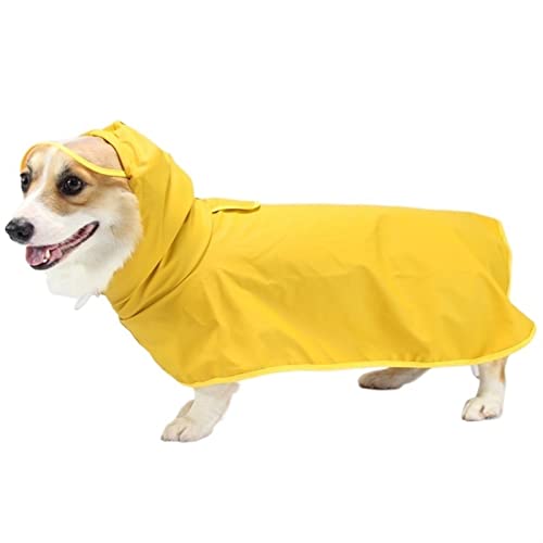 AxBALL Wasserdichter Regenmantel for große Hunde Haustierjacke Bulldogge Windjacke Pudel Mops Bichon Welpenmantel Regenbekleidung M-7XL Regenmantel for große Hunde (Color : Yellow, Size : 2X-Large) von AxBALL