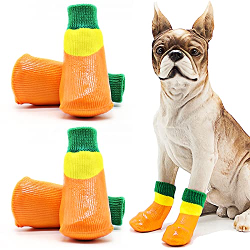 Hundestiefel Hundeschuhe Pfotenschutz Wasserdicht Sportschuhe: Axbuldo Outdoor rutschfeste Hundesocken Regenschutz mit Verstellbar Klettverschluss für kleine, mittlere Hunde Gelb Size 7 von Axbuldo