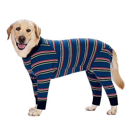 Axcimond Hundebody Nach Op Hunde Einteiler Kastration Hündin/Rüde Body Hund Erholungsanzug für der Operation Langärmliger Wundschutzanzüge Alternativ zu Halskrausen, 5XL von Axcimond