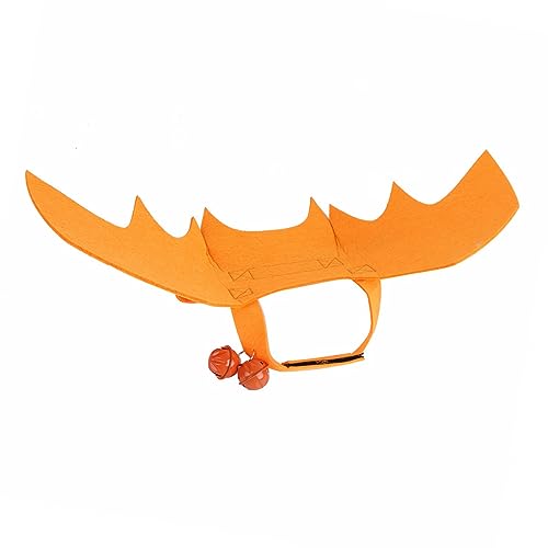 Haustier-Katzen-Fledermausflügel für Halloween-Party-Dekoration, Halsband, Cosplay, Fledermaus-Kostüm, Bekleidung für kleine Hunde und Katzen (Orange-S) von Axfbim