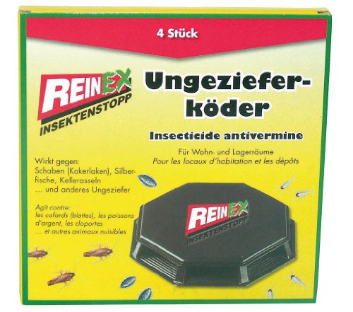 Axisis GmbH REINEX 4er Pack Ungezieferdose Köderdose Ungeziefergift Kakerlaken Silberfisch von Axisis GmbH