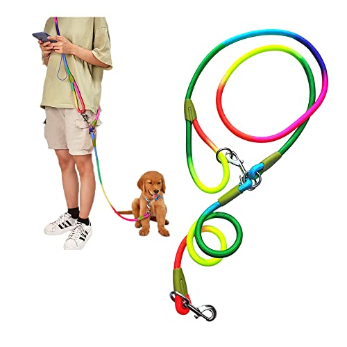 Hundeleine zum Laufen, Spazierengehen, Training, Crossbody-Doppelleine für Hunde, 1,2 cm dick, Nylon, reflektierend, strapazierfähig, für kleine, mittelgroße und große Hunde, bunt Hundeleine zum Laufen, Spazierengehen, Training, Crossbody-Doppelleine für Hunde, 1,2 cm dick, Nylon, reflektierend, strapazierfähig, für kleine, mittelgroße und große Hunde, bunt von Axroad Mall