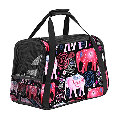 Art Elephant Pink Pet Carrier Bag, Portable Tote Bag Top Opening, Removable Mat And Breathable Mesh Transport Handbag For Dogs And Cats Art Elephant Pink Pet Carrier Bag, Portable Tote Bag Top Opening, Removable Mat And Breathable Mesh Transport Handbag For Dogs And Cats von AxssjS