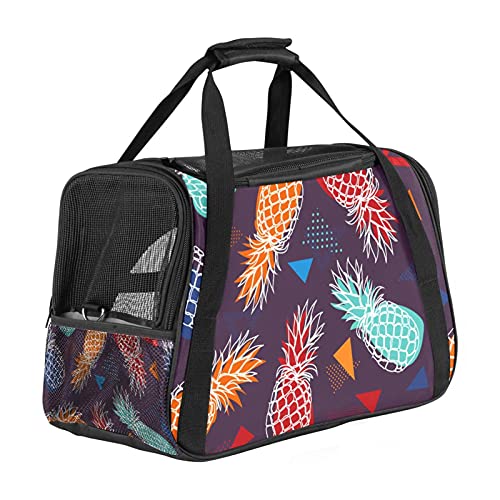 Bunte Ananas-Haustier-Tragetasche, tragbare Tragetasche, obere Öffnung, abnehmbare Matte und atmungsaktives Netz, Transport-Handtasche für Hunde und Katzen Bunte Ananas-Haustier-Tragetasche, tragbare Tragetasche, obere Öffnung, abnehmbare Matte und atmungsaktives Netz, Transport-Handtasche für Hunde und Katzen von AxssjS