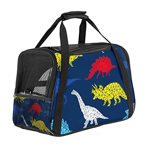 Dinosaurier Blaue Haustier-Tragetasche, tragbare Tragetasche oben Öffnung, abnehmbare Matte und atmungsaktives Netz, Transport-Handtasche für Hunde und Katzen Dinosaurier Blaue Haustier-Tragetasche, tragbare Tragetasche oben Öffnung, abnehmbare Matte und atmungsaktives Netz, Transport-Handtasche für Hunde und Katzen von AxssjS
