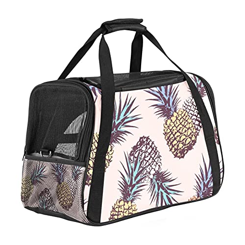 Haustier-Reisetasche mit Ananas-Muster, mit 3 offenen Netztüren und verstellbarem Schultergurt, tragbare Handtasche für kleine Welpen, Hunde, Katzen, Reisetasche Haustier-Reisetasche mit Ananas-Muster, mit 3 offenen Netztüren und verstellbarem Schultergurt, tragbare Handtasche für kleine Welpen, Hunde, Katzen, Reisetasche von AxssjS
