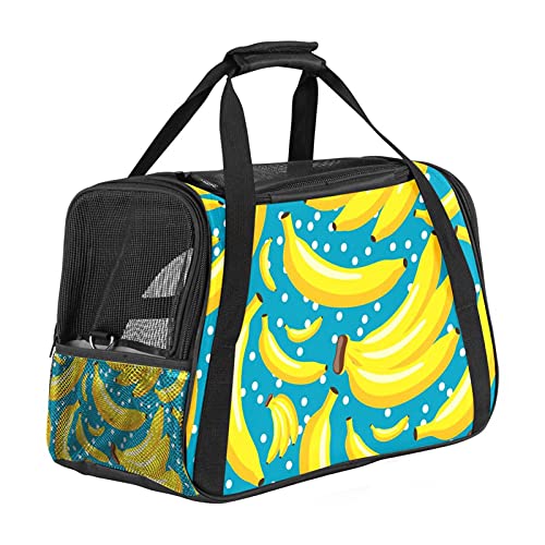 Hundetragetasche für kleine Hunde und Katzen, mit Bananen-Punkt-Muster, weiche Seiten, tragbare Haustier-Reisetasche, offene Oberseite, 43,2 x 25,4 x 30,8 cm Hundetragetasche für kleine Hunde und Katzen, mit Bananen-Punkt-Muster, weiche Seiten, tragbare Haustier-Reisetasche, offene Oberseite, 43,2 x 25,4 x 30,8 cm von AxssjS