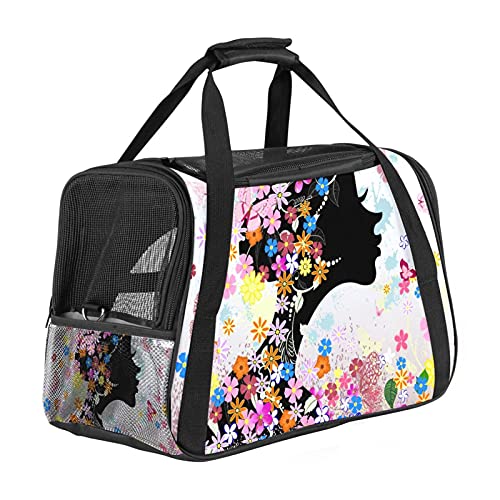 Pink Fairy Butterfly Girl With Floral Pet Carrier Bag, Portable Tote Bag Top Opening, Removable Mat And Breathable Mesh Transport Handbag For Dogs And Cats Pink Fairy Butterfly Girl With Floral Pet Carrier Bag, Portable Tote Bag Top Opening, Removable Mat And Breathable Mesh Transport Handbag For Dogs And Cats von AxssjS