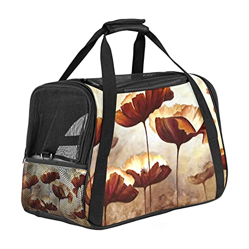 Poppies Vintage Haustiertragetasche, tragbare Tragetasche, obere Öffnung, abnehmbare Matte und atmungsaktives Netzgewebe, Transporthandtasche für Hunde und Katzen Poppies Vintage Haustiertragetasche, tragbare Tragetasche, obere Öffnung, abnehmbare Matte und atmungsaktives Netzgewebe, Transporthandtasche für Hunde und Katzen von AxssjS