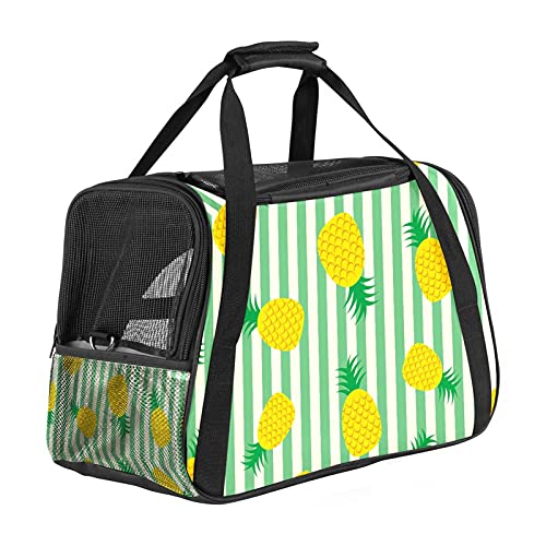 Reise-Tragetasche für Haustiere, mit 3 offenen Netztüren und verstellbarem Schultergurt, tragbare Handtasche für kleine Welpen, Hunde, Katzen, Reisetasche, Retro-Ananasgrün Reise-Tragetasche für Haustiere, mit 3 offenen Netztüren und verstellbarem Schultergurt, tragbare Handtasche für kleine Welpen, Hunde, Katzen, Reisetasche, Retro-Ananasgrün von AxssjS