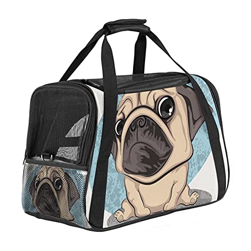 Reisetasche mit 3 offenen Netztüren und verstellbarem Schultergurt, tragbare Handtasche für kleine Welpen, Hunde, Katzen, Grau von AxssjS