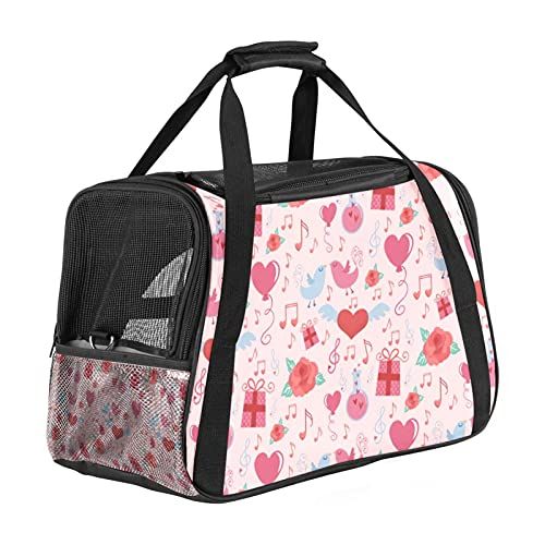 Retro Love Music Notes Birds Pet Carrier Bag, Portable Tote Bag Top Opening, Removable Mat And Breathable Mesh Transport Handbag For Dogs And Cats Retro Love Music Notes Birds Pet Carrier Bag, Portable Tote Bag Top Opening, Removable Mat And Breathable Mesh Transport Handbag For Dogs And Cats von AxssjS