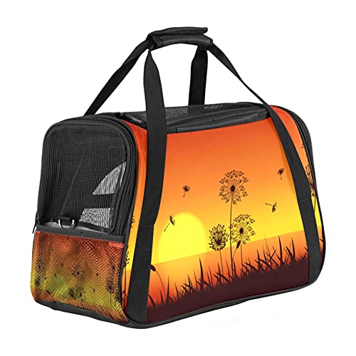 Sunset Seashore Dandelion Blowball Haustier Tragetasche Tragbare Tragetasche Top Opening, Abnehmbare Matte und Atmungsaktives Mesh, Transport Handtasche für Hunde und Katzen Sunset Seashore Dandelion Blowball Haustier Tragetasche Tragbare Tragetasche Top Opening, Abnehmbare Matte und Atmungsaktives Mesh, Transport Handtasche für Hunde und Katzen von AxssjS