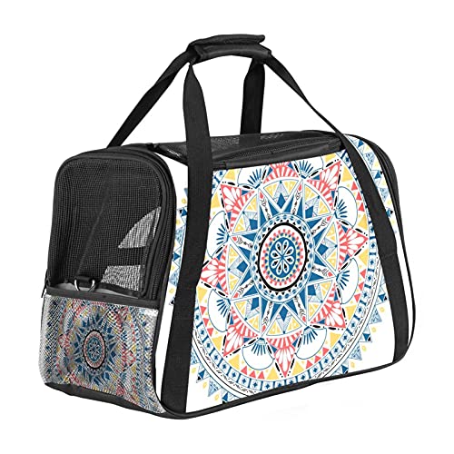 Tragetasche für Haustiere, indischer Stil, Mandala, Bohemia, Blumenmuster, tragbare Tragetasche oben Öffnung, abnehmbare Matte und atmungsaktives Netz, Transport-Handtasche für Hunde und Katzen Tragetasche für Haustiere, indischer Stil, Mandala, Bohemia, Blumenmuster, tragbare Tragetasche oben Öffnung, abnehmbare Matte und atmungsaktives Netz, Transport-Handtasche für Hunde und Katzen von AxssjS