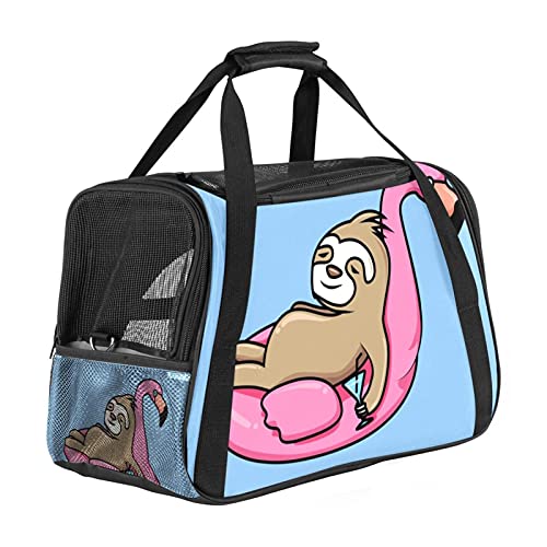 Transporttasche für kleine Hunde, Katzen, Welpen, Kätzchen, Fluggesellschaften zugelassen, mit Schultergurt, Faultier und Flamingo Transporttasche für kleine Hunde, Katzen, Welpen, Kätzchen, Fluggesellschaften zugelassen, mit Schultergurt, Faultier und Flamingo von AxssjS