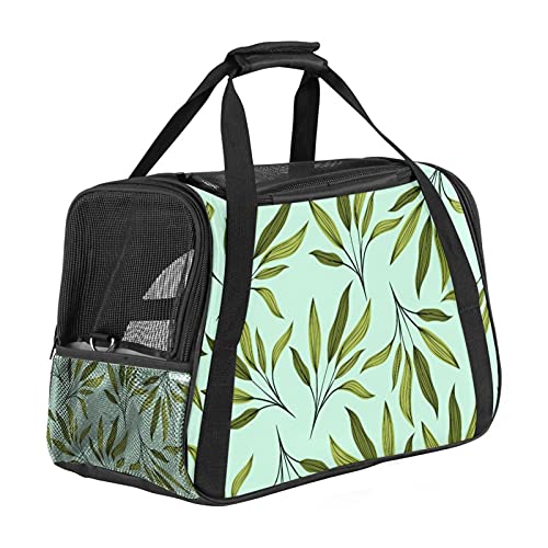 Von Fluggesellschaften zugelassene Hundetragetasche, grüne Blätter, natürlich, weiche Seiten, für kleine Hunde und Katzen, tragbare Haustier-Reisetasche, oben offen, 43,2 x 25,4 x 30,6 cm Von Fluggesellschaften zugelassene Hundetragetasche, grüne Blätter, natürlich, weiche Seiten, für kleine Hunde und Katzen, tragbare Haustier-Reisetasche, oben offen, 43,2 x 25,4 x 30,6 cm von AxssjS
