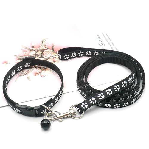 2 Stück Weich Kleiner Hundehalsband Zugseil Verstellbare Hunde Halsband Schwarz von Ayaluck