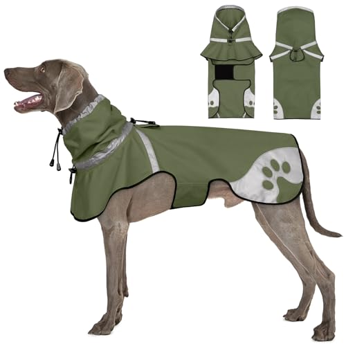Hunde-Regenmantel für kleine Hunde, verstellbare Regenjacke für Hunde, für Abenteuer, Spaziergänge, Jagd (S, Dunkelgrün) von Ayaseen