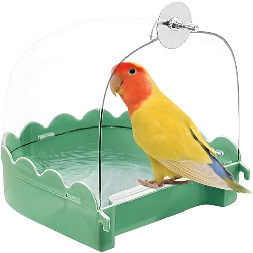 Ayicheyl Vogeltränke Vogelbadewanne für Käfig, 3 In 1 Vogelbad Trinkvogel Vogelfutterhaus, Vogeltränke Käfig mit Haken Durchsichtig für Wellensittiche, Kanarienvögel, Küken, Unzertrennliche von Ayicheyl