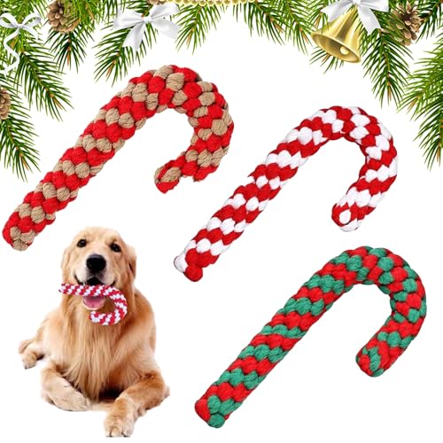 Ayizhiniu 3pcs Hundespielzeug Zuckerstange, Kauspielzeug für Hund, Hundezähne Reinigungsseil Spielzeug, Hund Spielzeug Weihnachten Zuckerstangen Seil, Geeignet Reinigen Zähne Hundes Ayizhiniu 3pcs Hundespielzeug Zuckerstange, Kauspielzeug für Hund, Hundezähne Reinigungsseil Spielzeug, Hund Spielzeug Weihnachten Zuckerstangen Seil, Geeignet Reinigen Zähne Hundes von Ayizhiniu