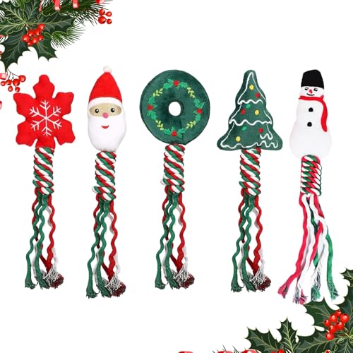 Ayizhiniu 5pcs Weihnachtsspielzeug für Hunde, Weihnachts Hundespielzeug Seil, Weihnachts Kauspielzeug Haustiere, Weihnachten Quietschendes Hundespielzeug, Geeignet Geschenke für Hunde Ayizhiniu 5pcs Weihnachtsspielzeug für Hunde, Weihnachts Hundespielzeug Seil, Weihnachts Kauspielzeug Haustiere, Weihnachten Quietschendes Hundespielzeug, Geeignet Geschenke für Hunde von Ayizhiniu