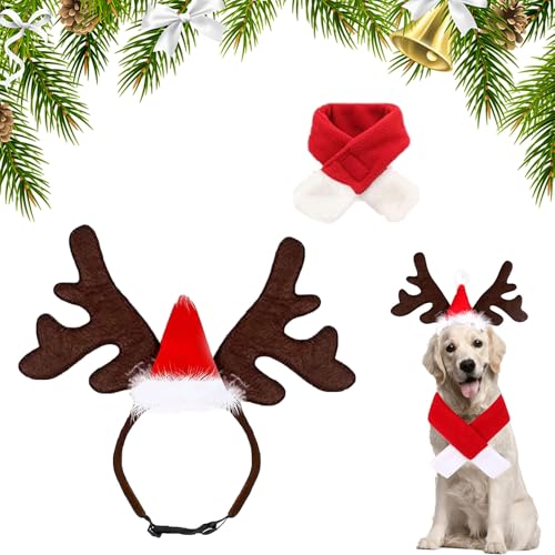 Ayizhiniu Weihnachts Hunde Stirnband Set, Weihnachten Haustier Stirnband, 3D Verstellbare Weihnachtsmütze REH Stirnband, Weihnachten Hundekostüm, Geeignet Kleiden Ihren Hund Einen Ayizhiniu Weihnachts Hunde Stirnband Set, Weihnachten Haustier Stirnband, 3D Verstellbare Weihnachtsmütze REH Stirnband, Weihnachten Hundekostüm, Geeignet Kleiden Ihren Hund Einen von Ayizhiniu
