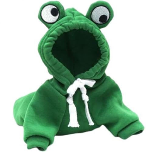 Aymzbd 2 X Haustierbekleidung für Hunde, Kapuzenpullover, Winter, Baumwolle, Bichon, Kleiner Grüner Frosch, M von Aymzbd
