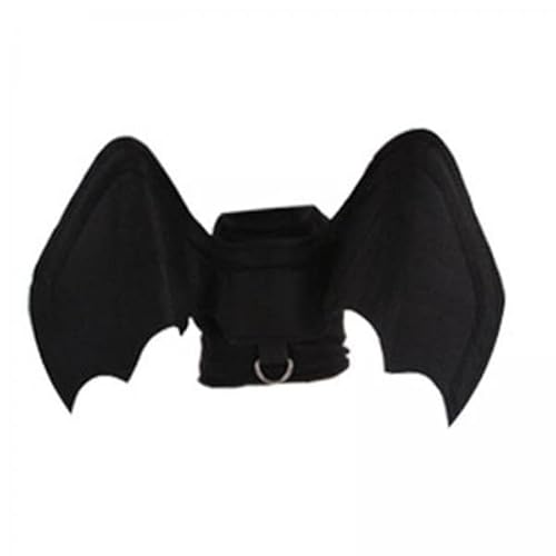 Aymzbd 2xHund Fledermausflügel Halloween Haustier Kostüm Party Dekoration Cosplay Haustier Kleidung Cosplay Bekleidung mit Kürbisglocke für Party Im Freien von Aymzbd