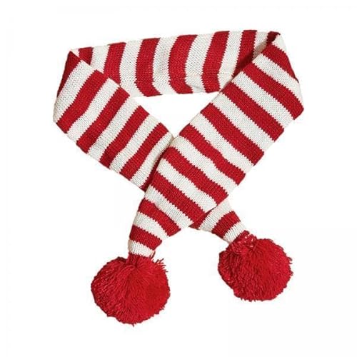 Aymzbd 3xdog Winter Gestrickter Schal, Hund Weihnachtsschal, Mini Tierschal Weihnachtshund Katze Santa Schal von Aymzbd