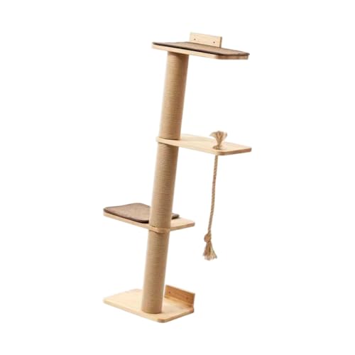 Aymzbd 4 Stufige Katzenkletterbaumkatze Kletterrahmen Haustier Playgournd Hanging Seil 2 Perchs von Aymzbd