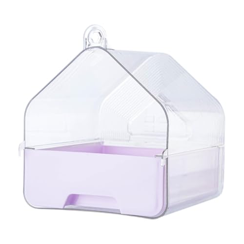 Aymzbd Duschbox für Vögel, Badehaus für Papageien, Kleiner Käfig mit Wasserbehälter, Hellviolett von Aymzbd