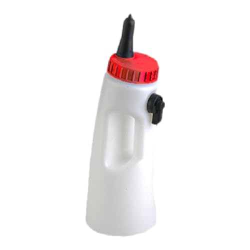 Aymzbd Fütterungsflasche 2L für Nutztiere mit Handgriff und Nippel, Rote Mütze von Aymzbd