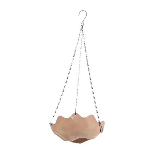 Aymzbd Hängendes Vogelbad, Vogelbad Tablett mit Ketten Futternapf, Hängendes Vogelfutterhaus, Vogelfuttertablett für Den Hof Im Freien, Außenterrasse, Rosa von Aymzbd
