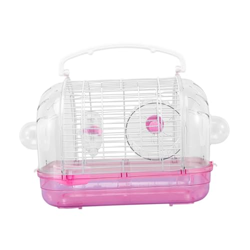 Aymzbd Hamster Transportbox mit Spielzeug und Rad für kleine Tiere, Rosa von Aymzbd