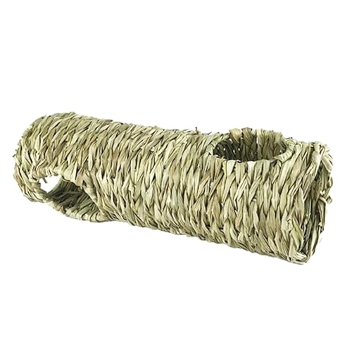 Aymzbd Hamster Tunnel Aus Gras, Interaktives Spielzeug für Kleintiere, Kaninchenröhre, Käfigversteck, 50x16cm von Aymzbd