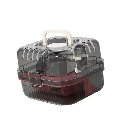 Aymzbd Hamsterkäfig für den Transport mit Tragegriff und Wasserbehälter für kleine Tiere, Rosa von Aymzbd