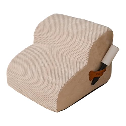 Aymzbd Haustier Treppe mit 2 Stufen, Hunderampe für Kleine Hunde, Innengebrauch, Beige von Aymzbd