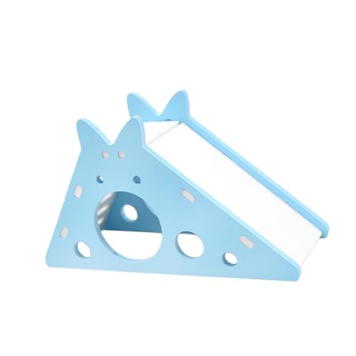 Aymzbd Holzhaus für Hamster, Versteckspielzeug und Käfigzubehör für kleine Haustiere, Blau von Aymzbd