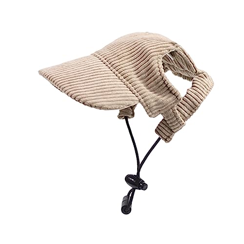 Aymzbd Hunde Sportmütze, Schirmmütze für Haustiere mit Ohrlöchern, Sonnenschutz für Hunde, Khaki XL von Aymzbd